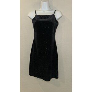 VTG 90's y2k Velvet liquid latex splattered bodycon Goth Dress Dark Fairy Prom M